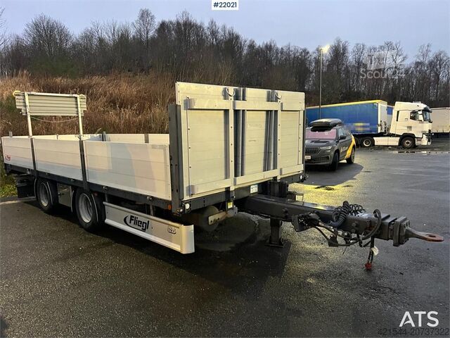 Plattformanhänger Fliegl Fahrzeugbau tps 200 2 axle flatbed trailer w/Folda