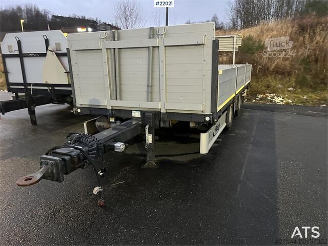 Plattformanhänger Fliegl Fahrzeugbau tps 200 2 axle flatbed trailer w/Folda
