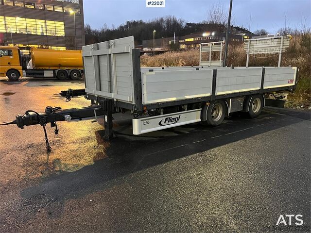 Plattformanhänger Fliegl Fahrzeugbau tps 200 2 axle flatbed trailer w/Folda