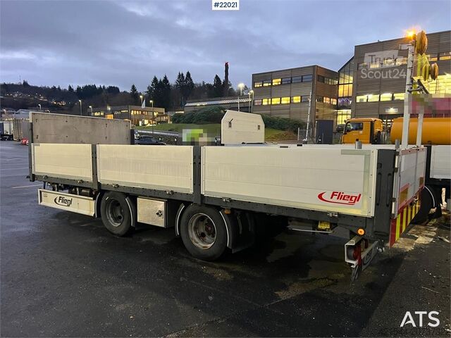 Plattformanhänger Fliegl Fahrzeugbau tps 200 2 axle flatbed trailer w/Folda