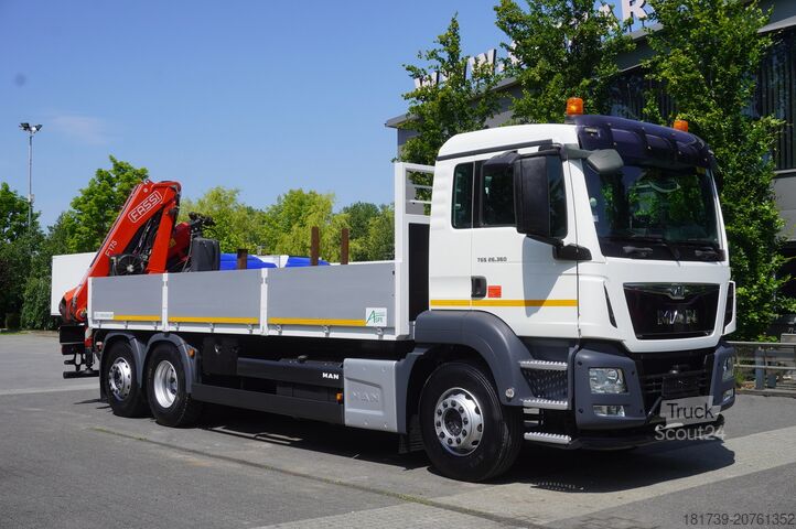 Burtowy z HDS MAN TGS 26.360 Flatbed / Fassi F175 7.7 T /