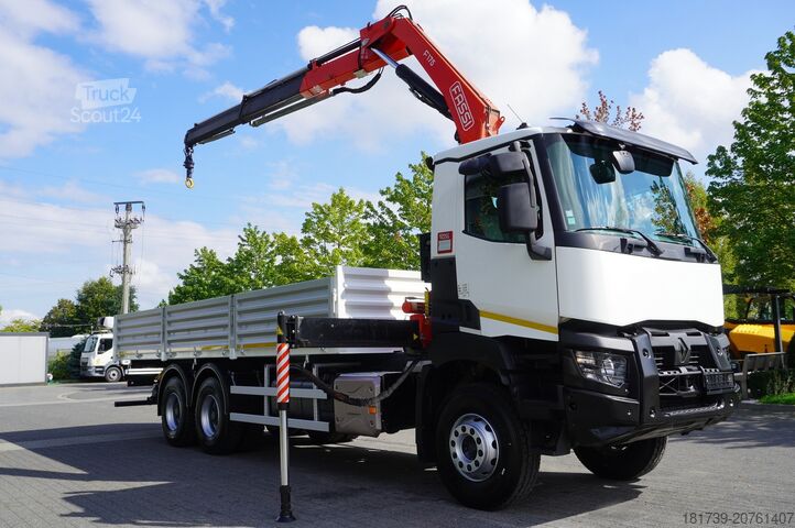 HDS vinçli 2 yönlü damperli kamyon Renault K380 6x4 / FASSI F175 crane 7.85 t