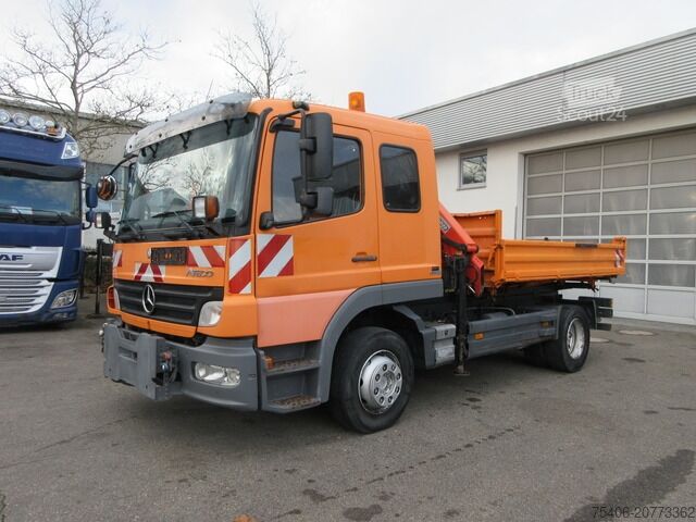 Üç taraflı damperli kamyon mercedes-benz 1218 Atego 3-S-Ki, Kran,Greifersteuerung,Doka