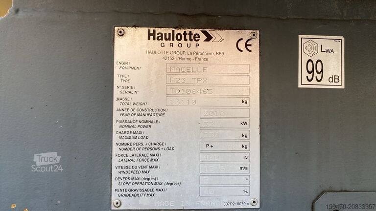 Mafsallı çalışma platformu Haulotte H23TPX (23m)
