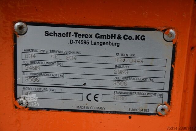 Chargeuse sur pneus schaeff Terex SKL 834 Palettengabel und Schaufel