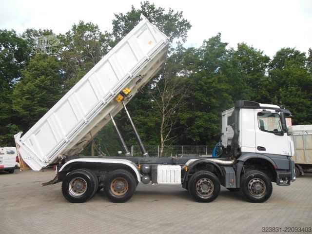 Τρίπλευρο ανατρεπόμενο φορτηγό MERCEDES-BENZ AROCS 4151, 8X6, MEILLER, BORDMATIC, AHK