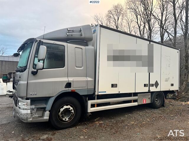 čemodāns DAF CF75.310 4x2 box truck with full side opening. Onl