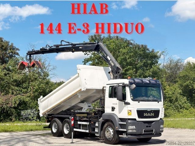Kravas automašīnai uzstādīts celtnis MAN TGS 26.400 * HIAB 144 E-3 HIDUO + FUNK * 6x4