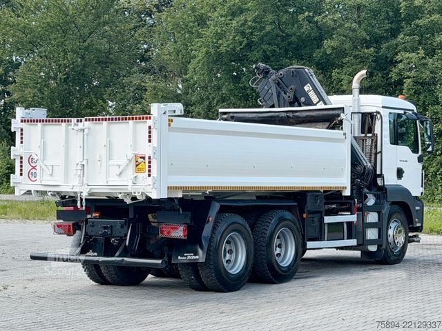 Kravas automašīnai uzstādīts celtnis MAN TGS 26.400 * HIAB 144 E-3 HIDUO + FUNK * 6x4