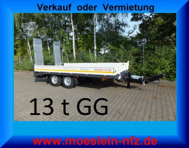 Tieflader Anhänger Möslein TTT 13- 6,28 Weiß  Neuer Tandemtieflader 13 t GG