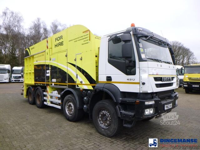 Засмукващо превозно средство Iveco Trakker 450 8x4 MTS vacuum excavator / Saugbagger