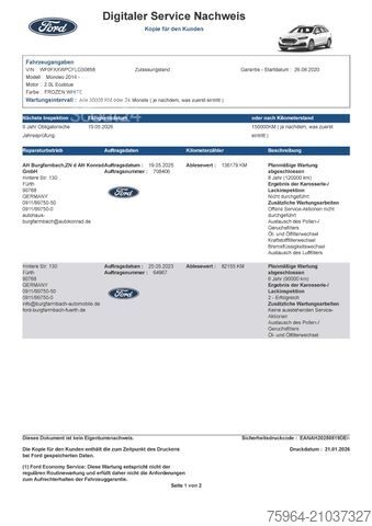 Minibus FORD Mondeo 2.0TDCi - SpSitze - AHK - CAM -