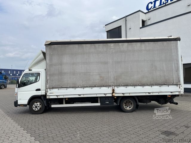 Transportador con plataforma y toldo FUSO Canter 7C18 4x2 Ladebordwand / Getriebeschaden