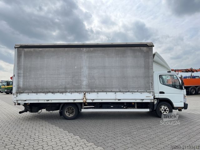 Transportador con plataforma y toldo FUSO Canter 7C18 4x2 Ladebordwand / Getriebeschaden
