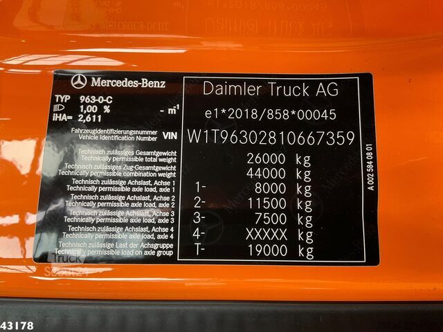 Система за рамо с кука Mercedes-Benz Actros 2643 Euro 6 HMF 23 Tonmeter laadkraan