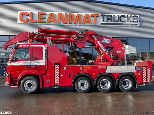 Autokrāna kravas automašīna Volvo FMX 500 8x4 Euro 6 MPG 150 Tonmeter laadkraan J...