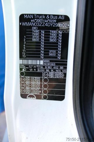 Furgone centinato MAN TGL 8.180 4x2 BB - EURO 5 - EEV - Nr.: 802