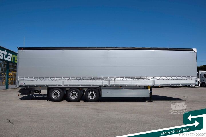 Open oplegger met zeil SCHMITZ CARGOBULL Bordwand Hubdach Lifta. Palka LED XL-+Getr MIETE