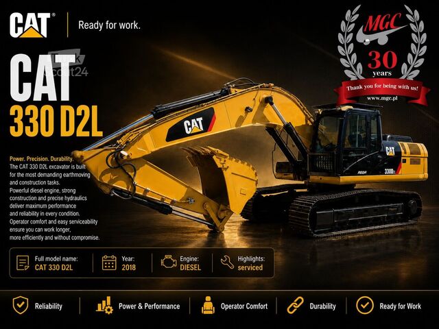 Excavadora sobre orugas Caterpillar 330D2 L - 3 BUCKETS - GPS