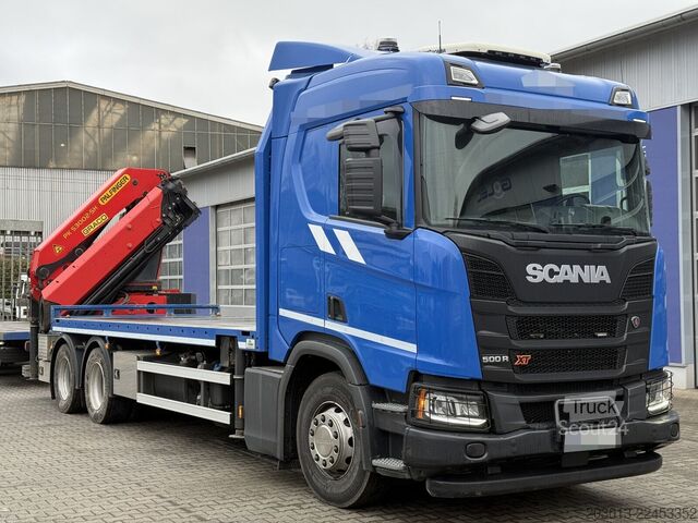 Autocarro con cassone fisso SCANIA R500 6x4 Pritsche mit Kran Palfinger PK53002 SH