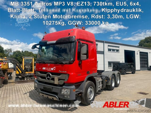 Стандартний тягач MERCEDES-BENZ Actros 3351 MP3 V8 Kipphydr.