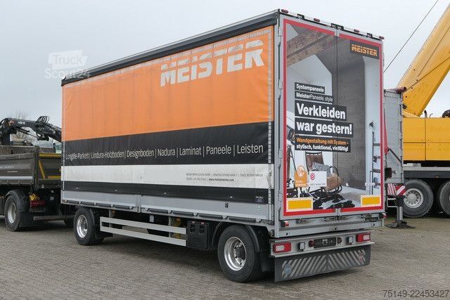 Otevřený přívěs s plachtou  Duenschede PA 18/7, Jumbo, Alu-Felgen, 7.3 mtr.