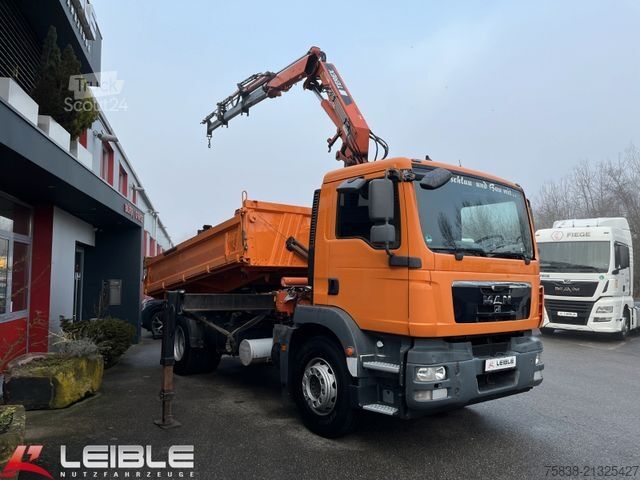 Trijų pusių savivartis sunkvežimis MAN TGM 18.330 4x2BB*Atlas Terex 120*Meiller Kipper*