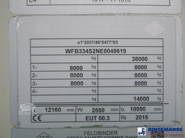 Zbiornik Feldbinder Powder tank alu 50 m3 / 1 comp