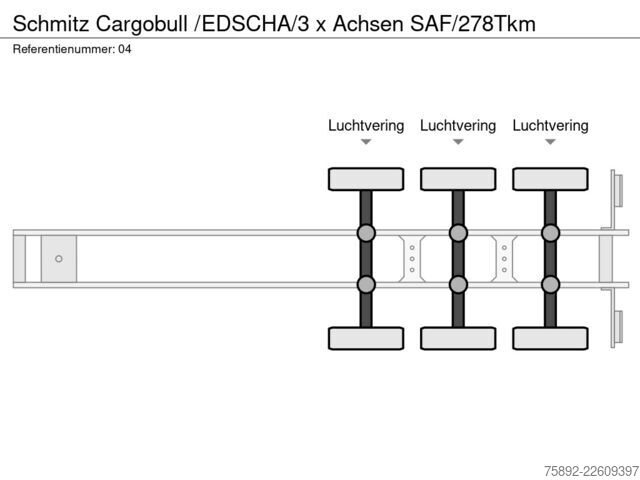 Lona Schmitz Cargobull /EDSCHA/3 x Achsen SAF/278Tkm