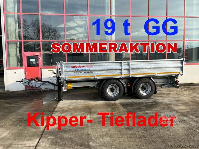 Kippivaunu Möslein TTD 19 B  19 t Tandemkipper- Tieflader, Breitbereifung