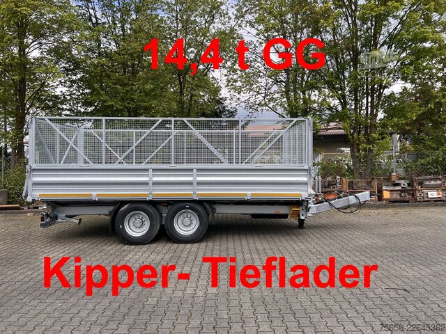 Kippivaunu Möslein TTD 14  5,70 m  14 t Tandem- Kipper Tieflader 5,70 m lang, Breite Reifen-- Neufahrzeug --