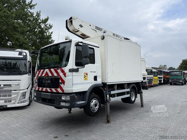 Lastbilsmonterad arbetsplattform MAN TGL 12.180 Koffer mit Ruthmann Versalift 14.90m