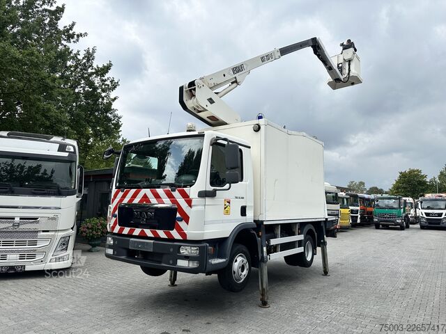 Skåpbil MAN TGL 12.180 Koffer mit Ruthmann Versalift 14.90m