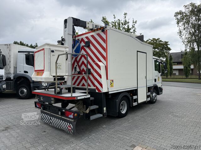Skåpbil MAN TGL 12.180 Koffer mit Ruthmann Versalift 14.90m