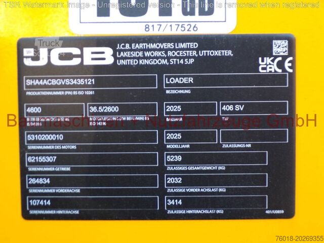 Radlader JCB 406 SV BJ. 2025 NEU Radlader Baumaschine