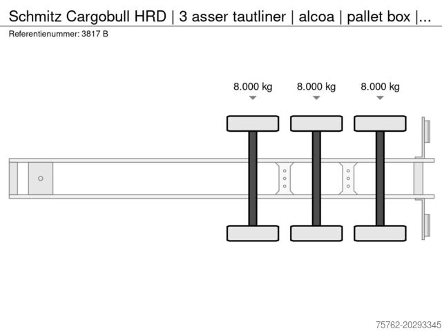 Schiebeplanen Schmitz Cargobull HRD | 3 asser tautliner | alcoa  | pallet box |...