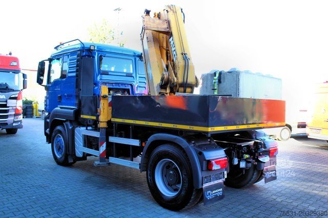 Lastbil med flak MAN TGS 18.480 4x4 BLS SZM+Pritsche MKG HLK 340 Kran