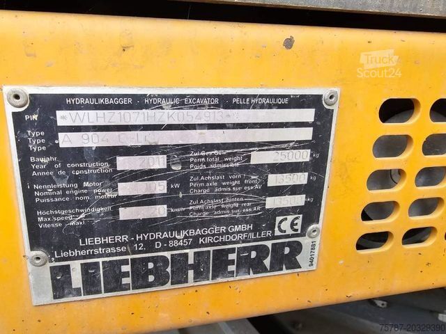 Mobilbagger LIEBHERR A 904-2 C Litronic mit fahrbarer  Kabine, Klima