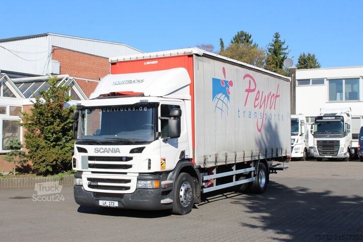 Platformas kravas automašīna ar tentu Scania P280 E6 Schiebeplane  Edscha  LBW 2t.  Navi