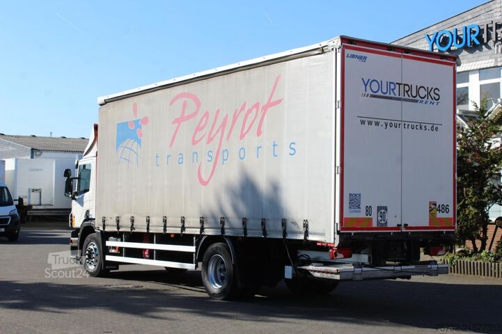 Platformas kravas automašīna ar tentu Scania P280 E6 Schiebeplane  Edscha  LBW 2t.  Navi