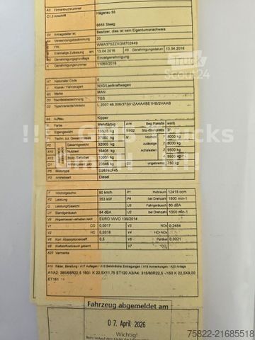 Kipper LKW MAN TGS 35.480 / 8X4 / Meiller Bordmatik