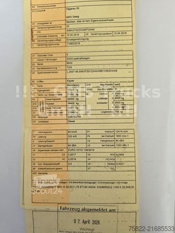 Dreiseitenkipper LKW MAN TGS 35.480 / 8X4 / Meiller Bordmatik