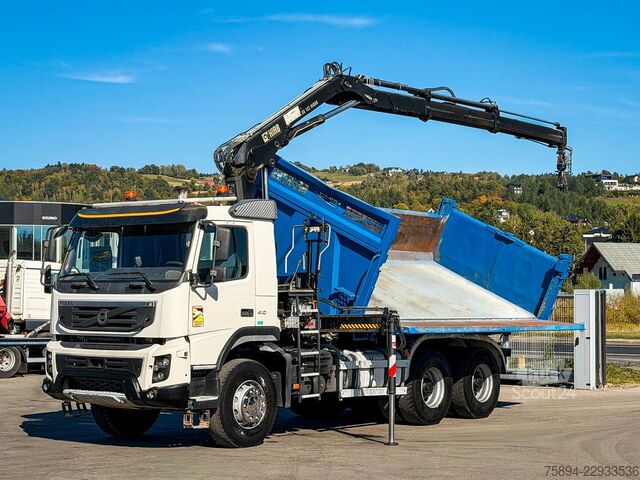 Autokran VOLVO FMX 410 Kipper 5,00 m HIAB 122 HIDUO FUNK * 6x4