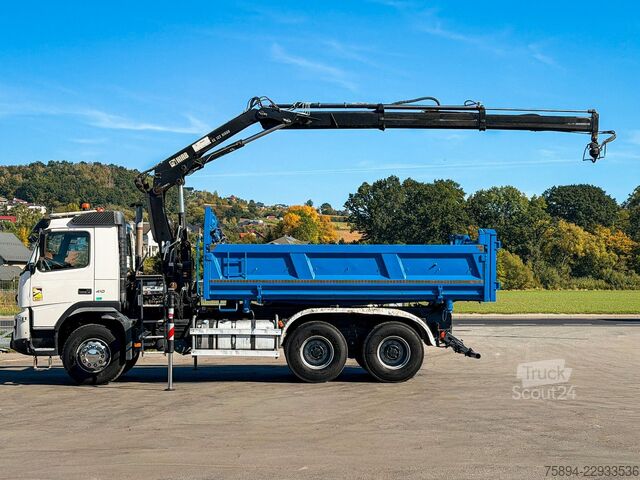 Autokran VOLVO FMX 410 Kipper 5,00 m HIAB 122 HIDUO FUNK * 6x4