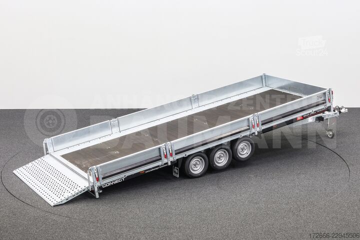 Висок товарач Brian James Trailers CONNECT 476-5522-35-3-12 | TRIDEM | ANKIPPBAR | RAMPE 550X229X30CM 3500KG HOCHLADER | SCHWARZ