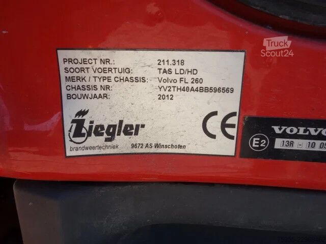 Gasilsko vozilo Volvo FL 260 PK ZIEGLER PUMP EURO5
