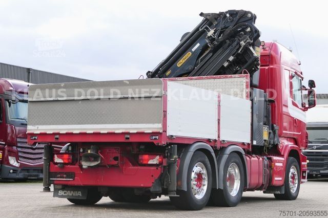 Camión de plataforma SCANIA R500 Pritsche Kran Palfinger Lift-/Lenkachse Eu5