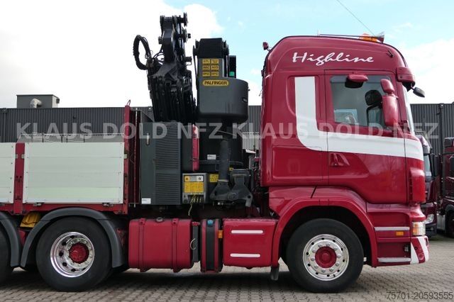 Camión de plataforma SCANIA R500 Pritsche Kran Palfinger Lift-/Lenkachse Eu5