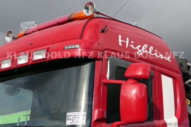 Camión de plataforma SCANIA R500 Pritsche Kran Palfinger Lift-/Lenkachse Eu5