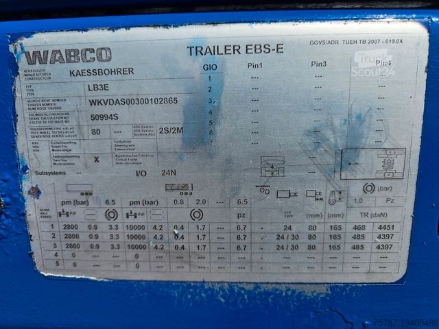 Polpriklopnik z nizko nakladalno ploščadjo KÄSSBOHRER LB3E Semie Tieflader Mit Rampen